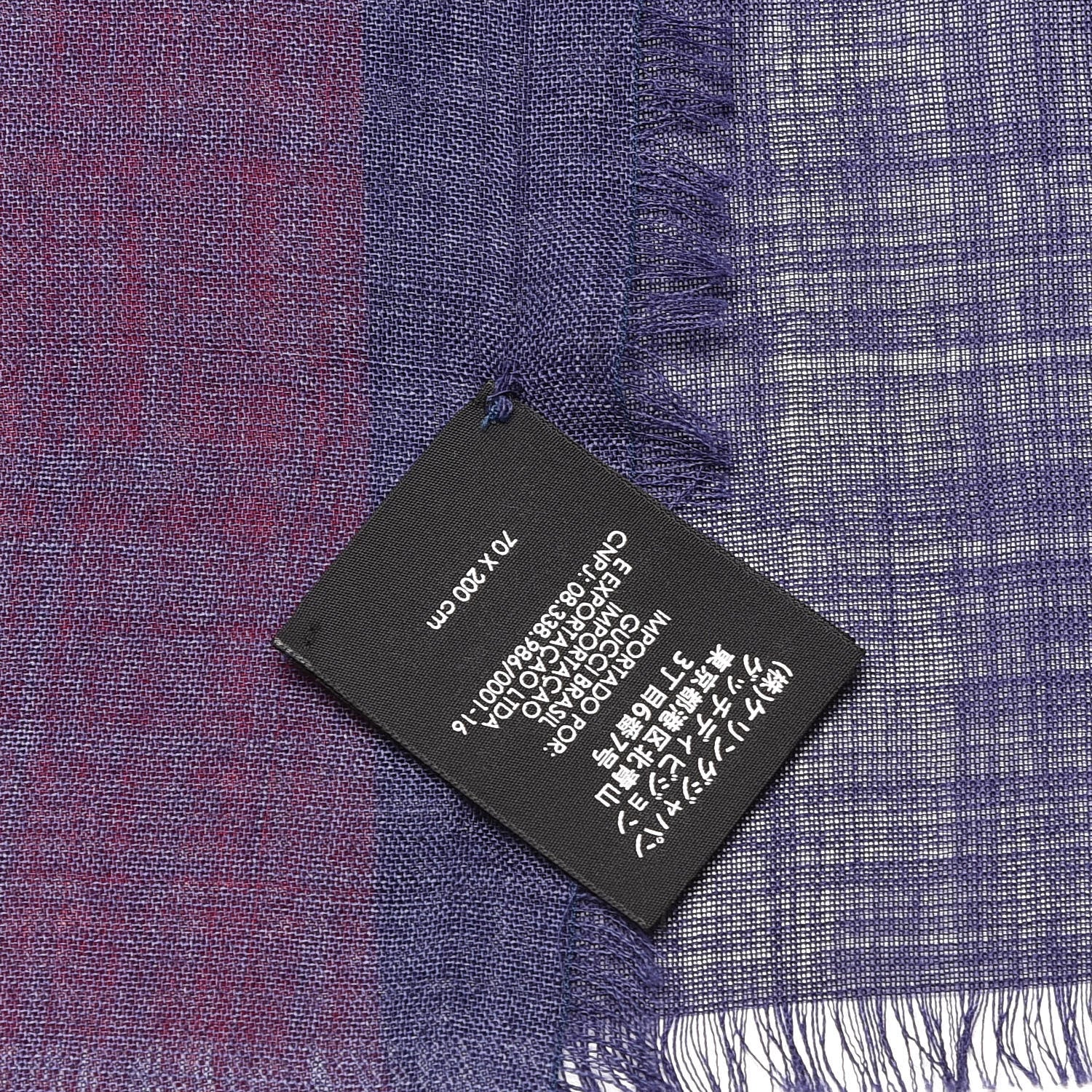 Gucci Wool Sylvie Tiger Square Scarf Sapphire Ivory 4 of 5