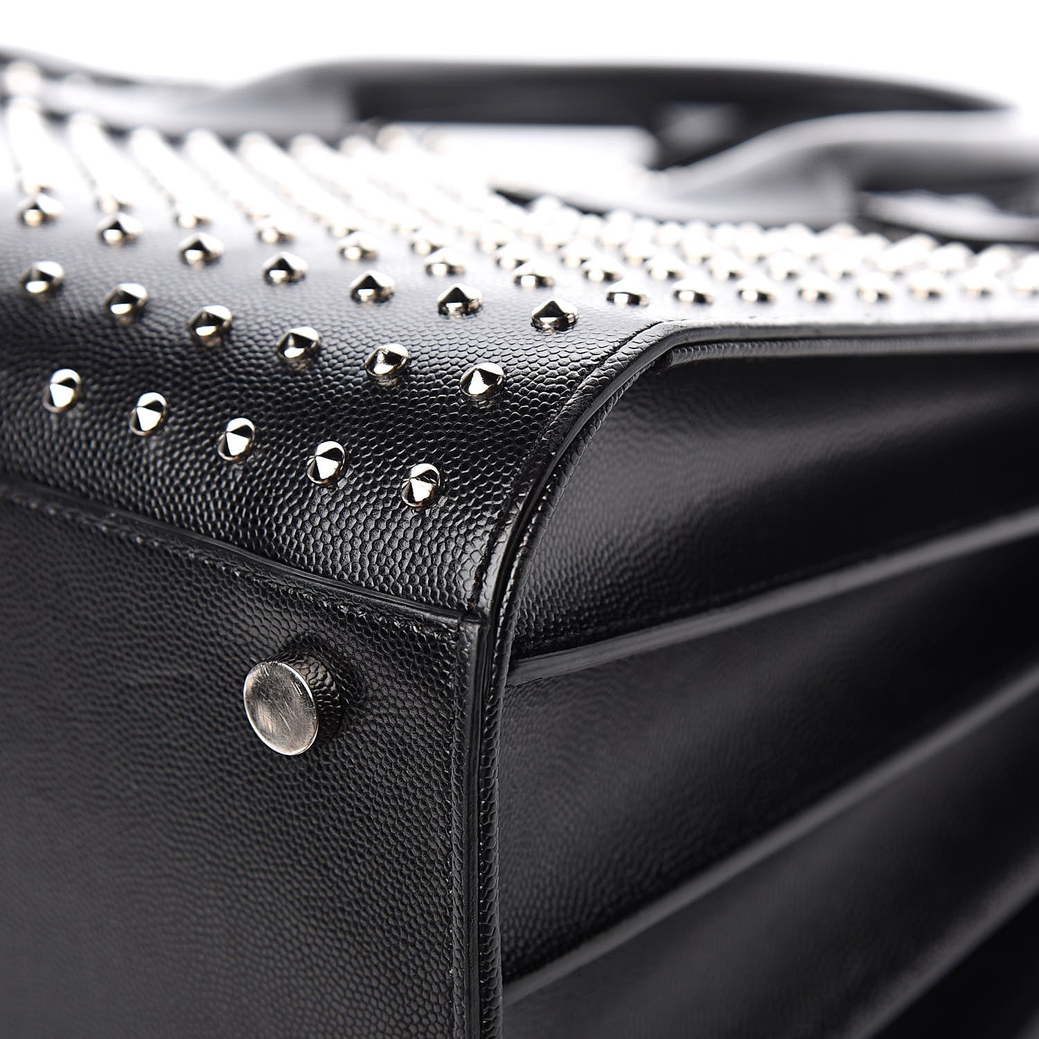 Saint Laurent Grain De Poudre Studded Small Sac De Jour Black 14 of 15