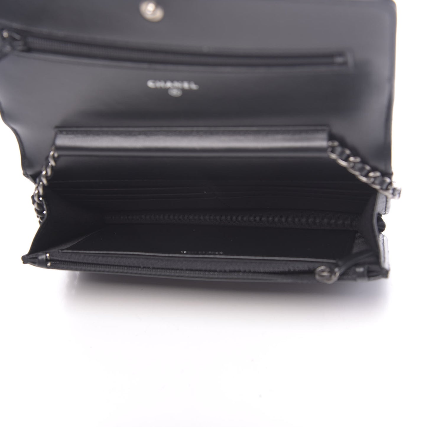 Lambskin Quilted Boy Wallet On Chain WOC Black
