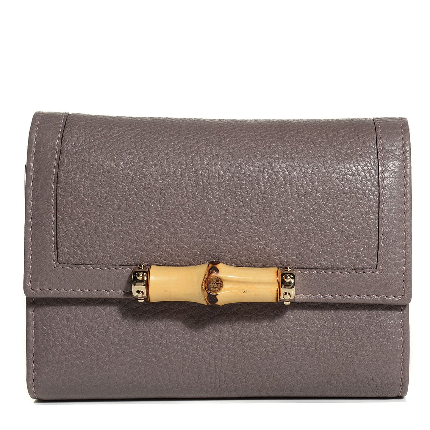 Calfskin Bamboo Medium Wallet Mauve