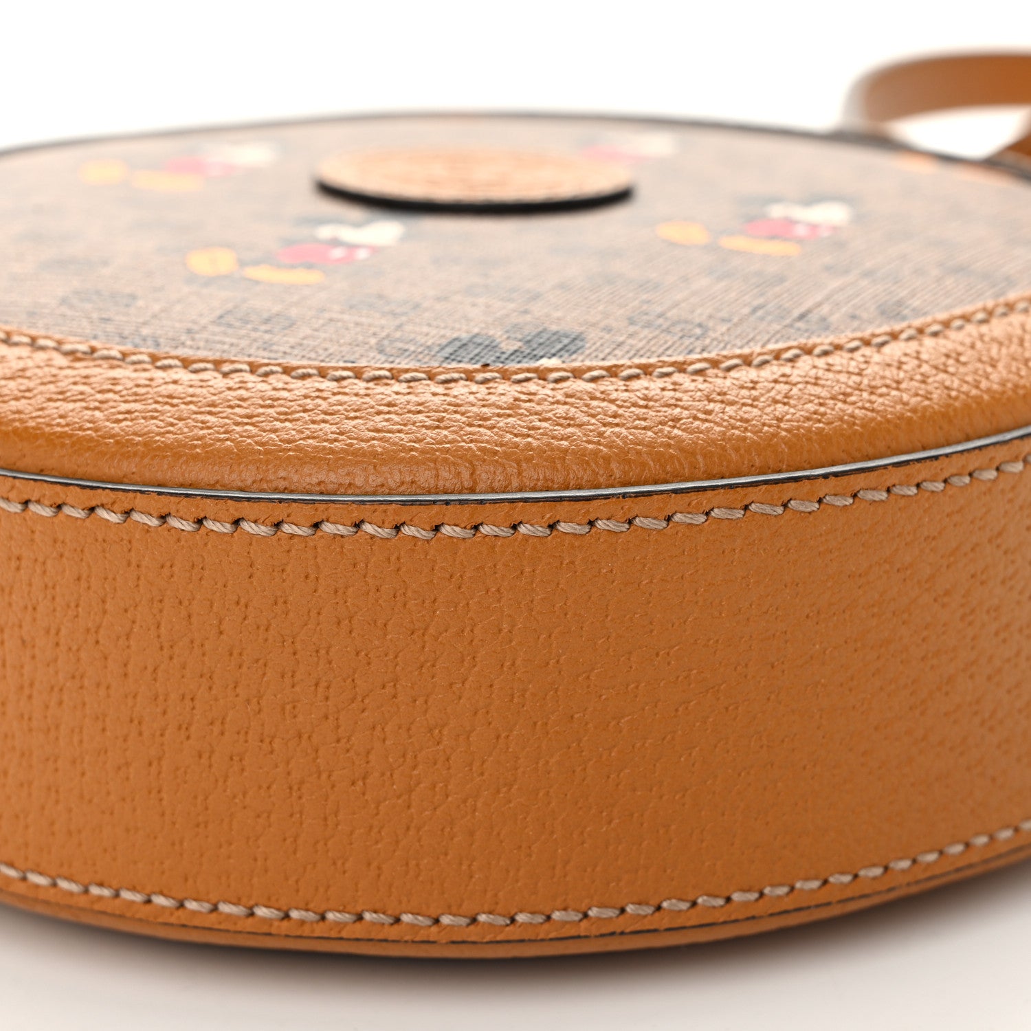 Gucci X DISNEY Mini Vintage GG Supreme Monogram Mickey Mouse Round Shoulder Bag Beige Vintage Sun Oil 10 of 11