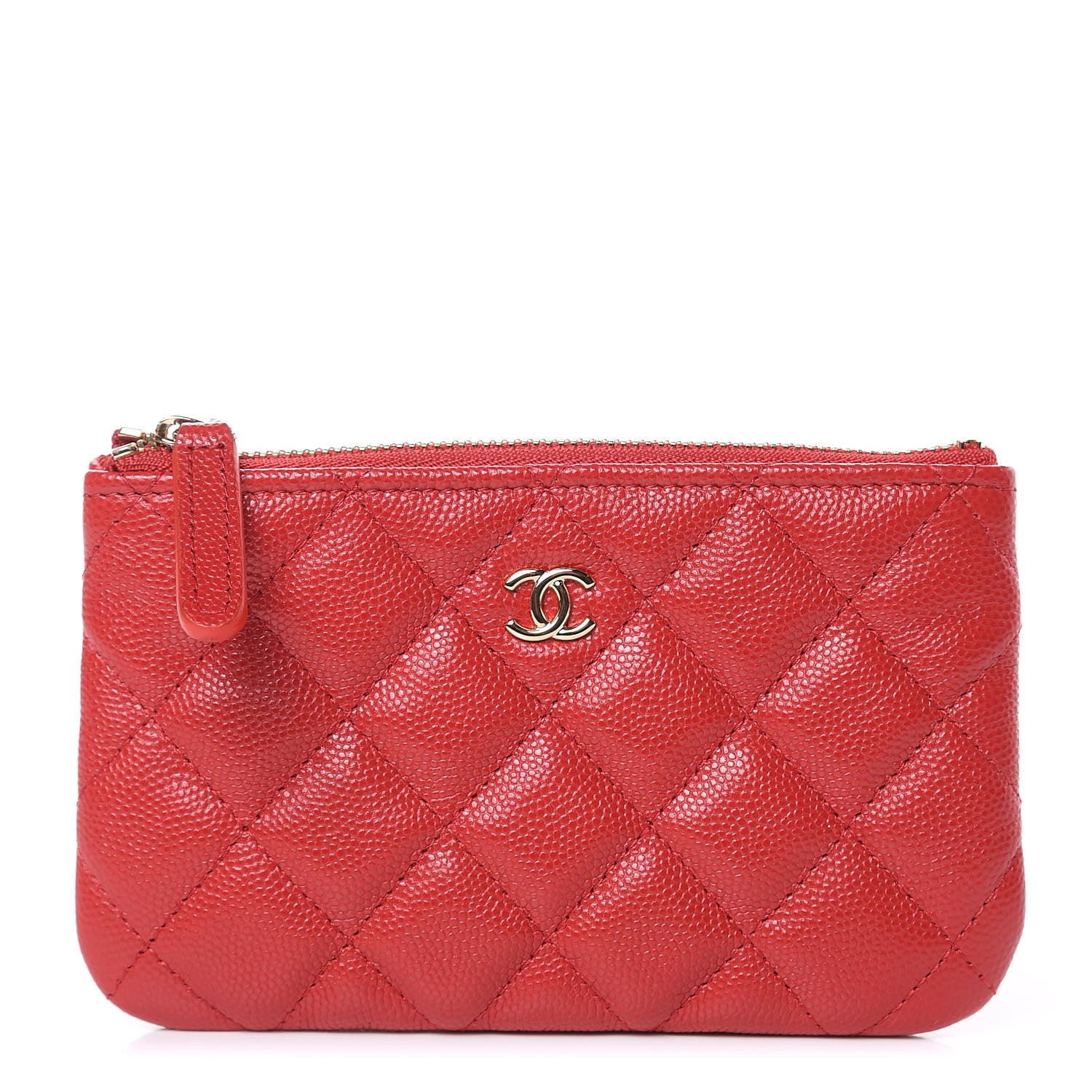 Chanel Caviar Quilted Small Cosmetic Case Red 1 of 8