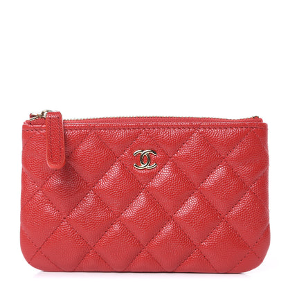 Chanel Caviar Quilted Small Cosmetic Case Red 1 of 8