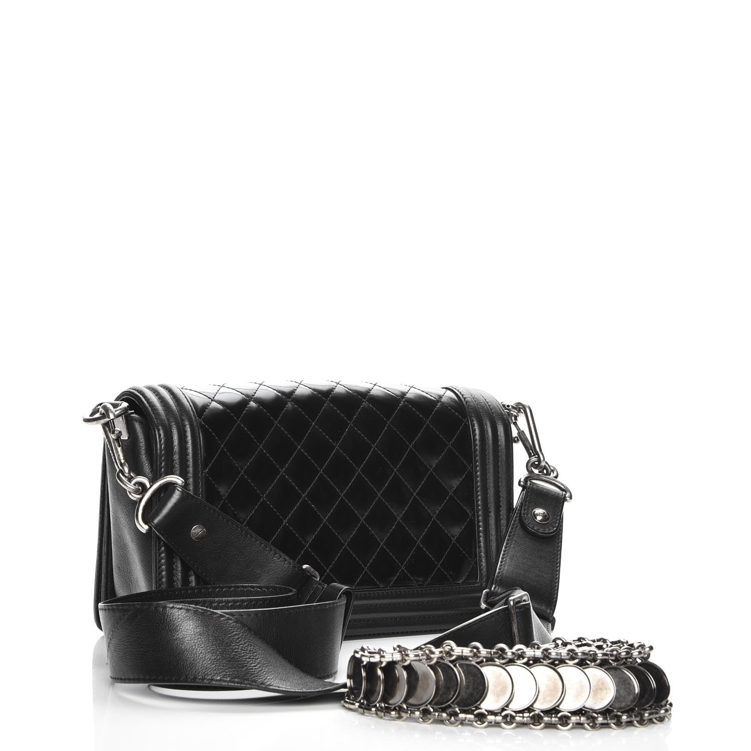 Chanel Patent Calfskin Quilted Medium Boy Flap Black 5 of 10
