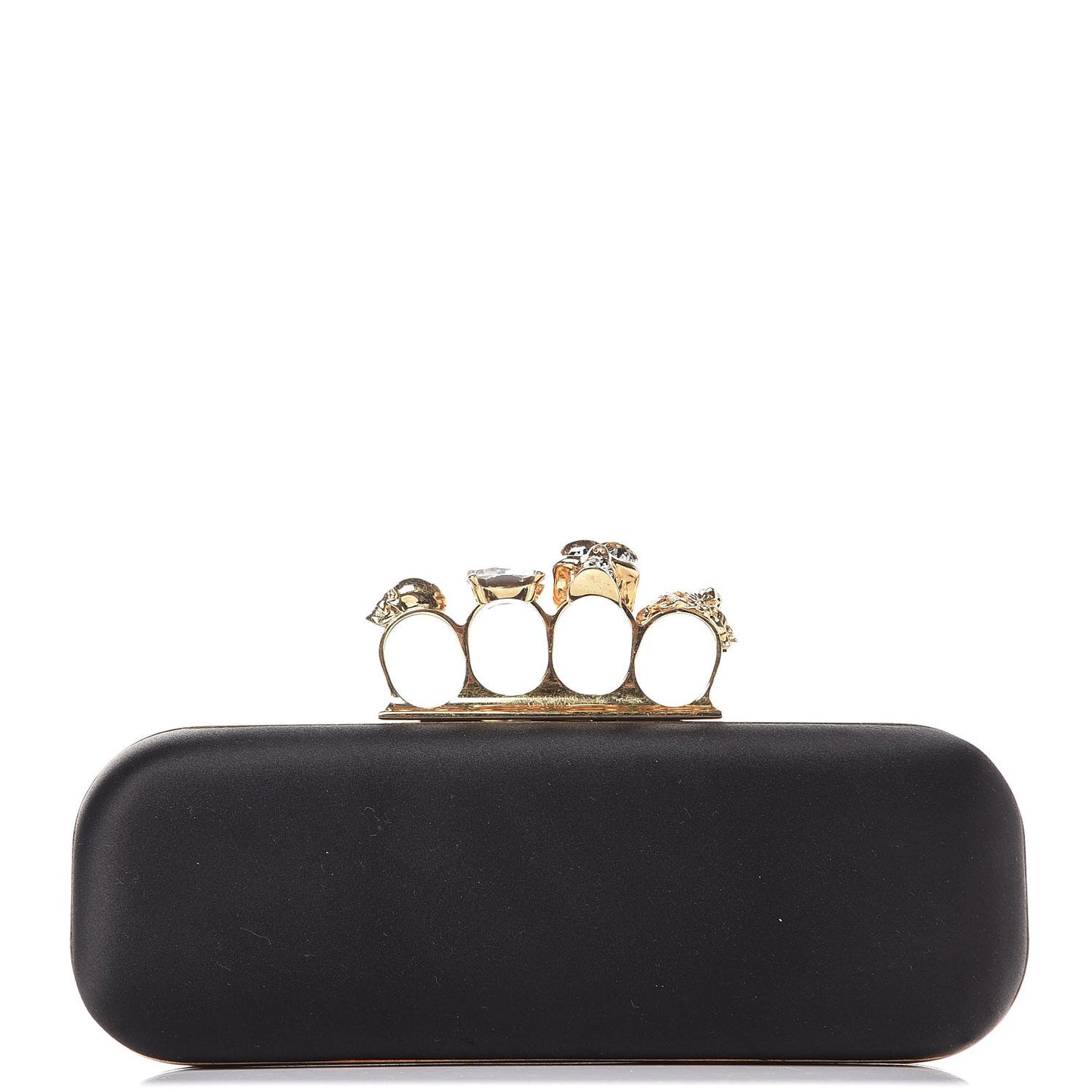 Silk Knucklebox Clutch Black