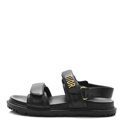 Christian Dior Lambskin Dioract 10mm Sandals 38 Black 1 of 8