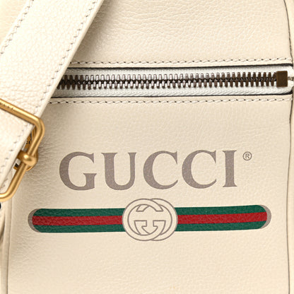 Gucci Grained Calfskin Mini Logo Messenger Bag White 8 of 11