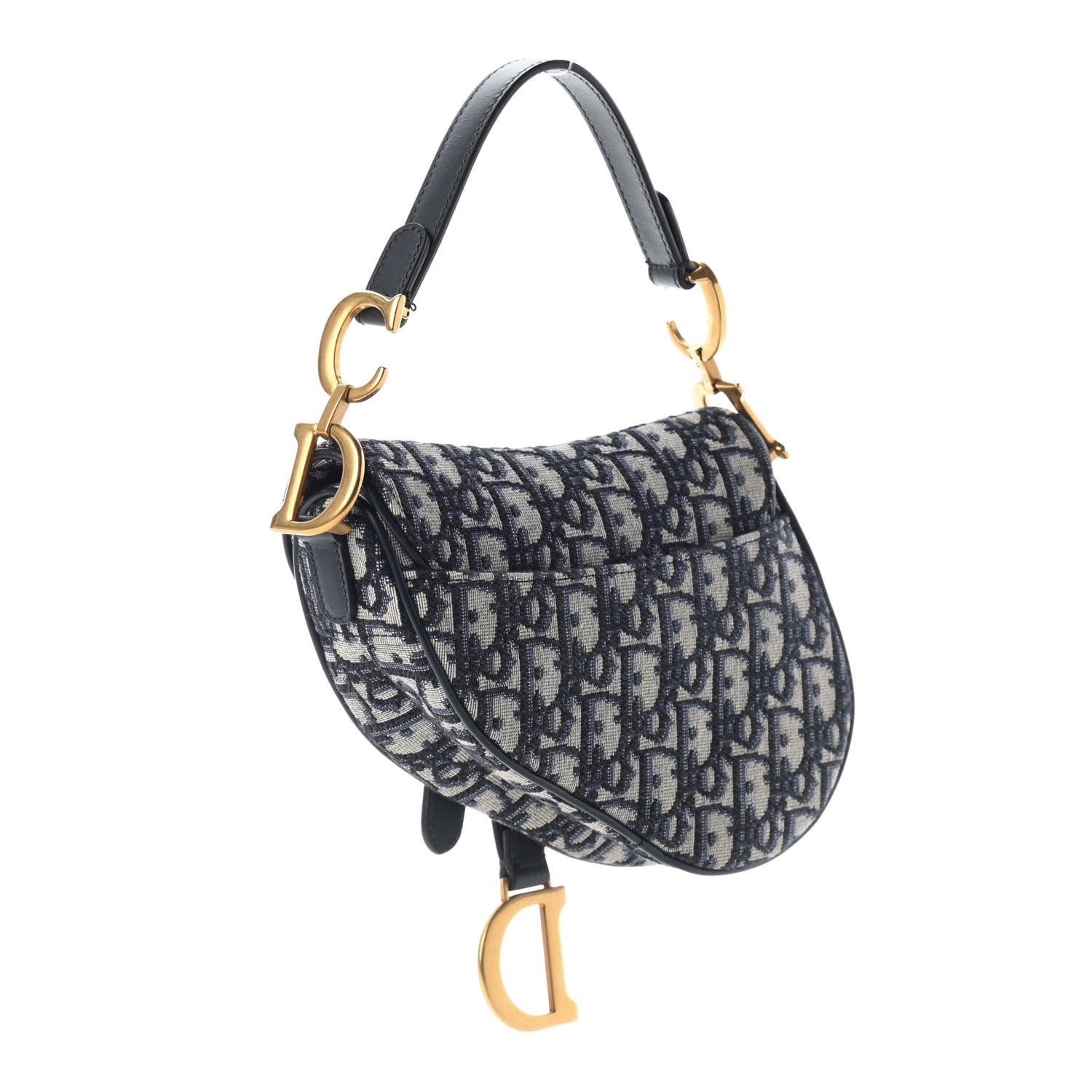 Christian Dior Oblique Mini Saddle Bag Blue 3 of 9