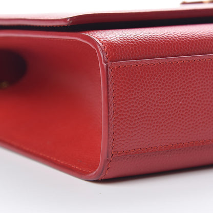 Saint Laurent Grain De Poudre Medium Monogram Kate Satchel Red 9 of 11