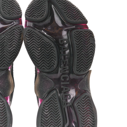 Balenciaga Fabric Mesh Clear Sole Womens Triple S Sneakers 38 Black Pink Neon 6 of 8