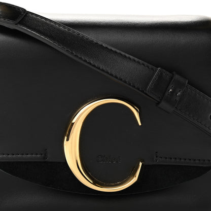Chloe Shiny Calfskin Suede Mini C Double Carry Black 7 of 9
