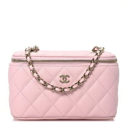 Chanel Caviar Quilted Small Vanity Case With Chain Light Pink 1 of 13