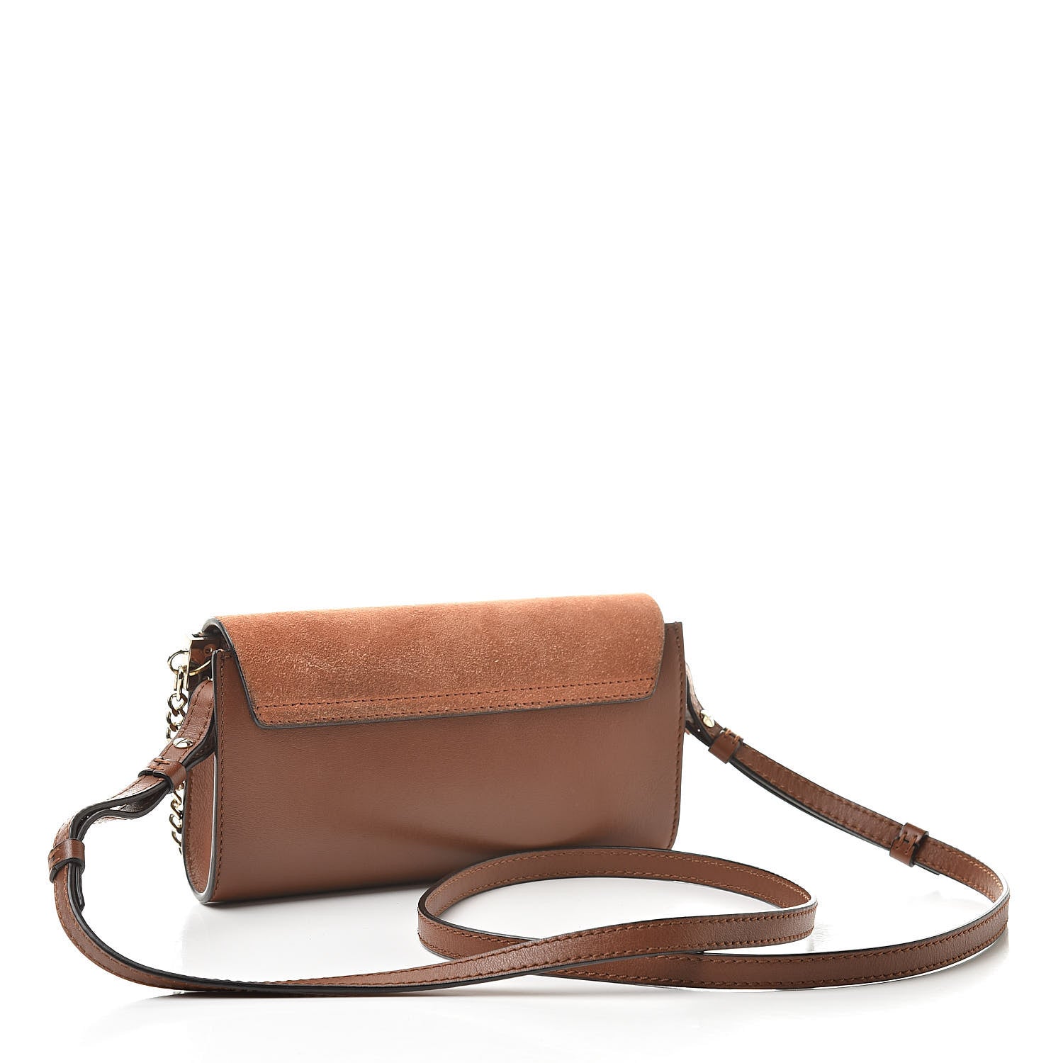 Chloe Suede Calfskin Mini Faye Shoulder Bag Tobacco 3 of 12
