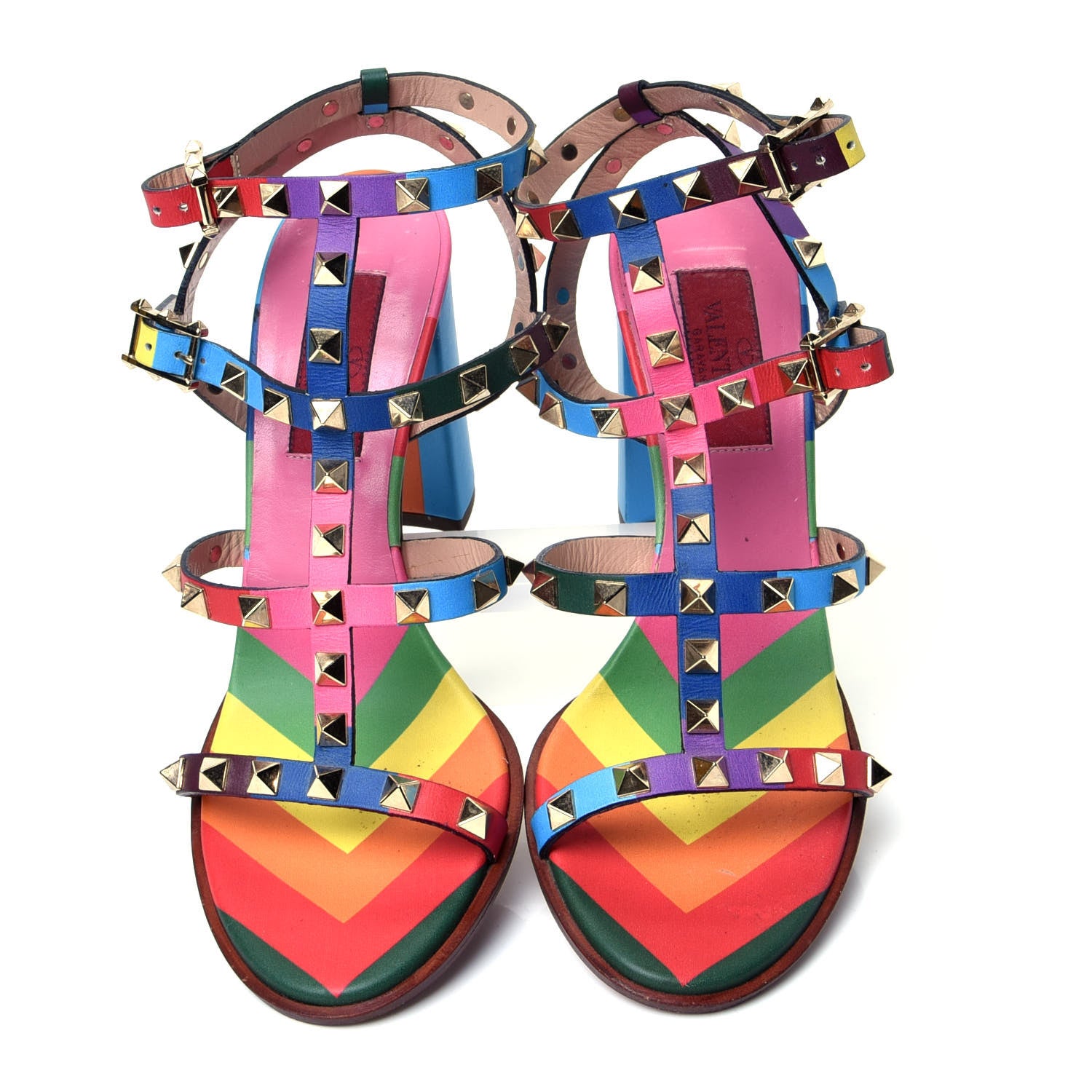 Valentino Garavani Calfskin 1973 Rockstud 90mm City Sandals 36 Multicolor 5 of 9