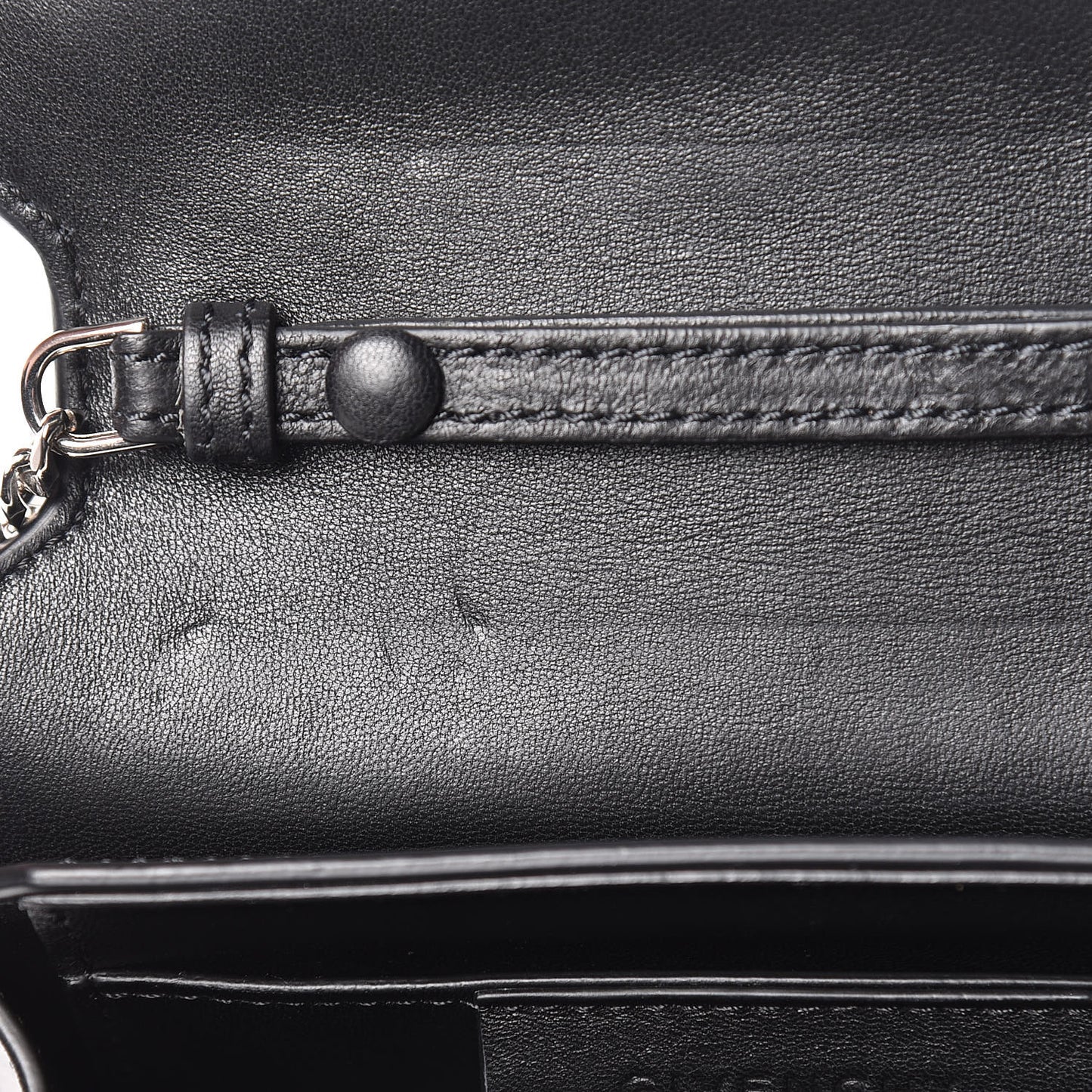Calfskin Cross Embellished Bow Cut Chain Bag Black