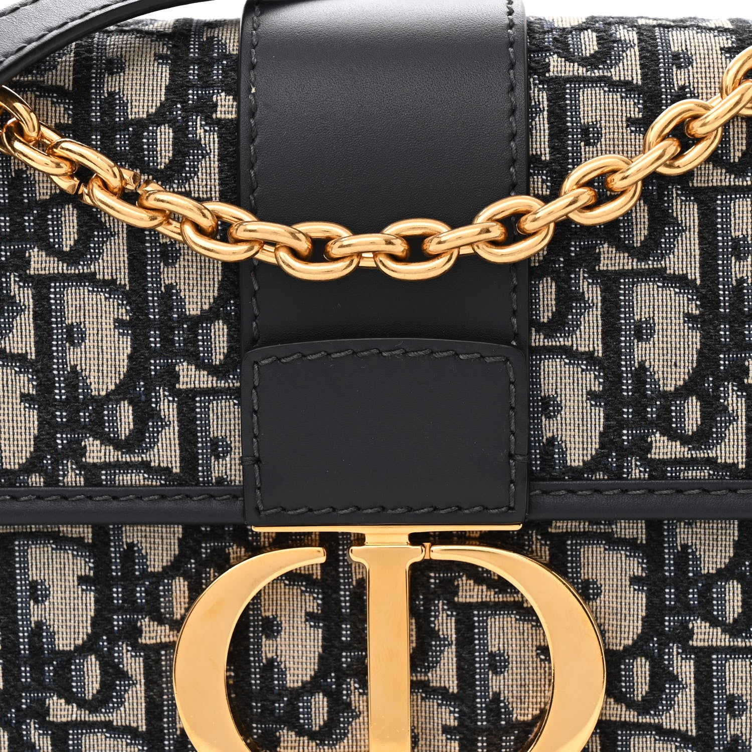 Christian Dior Oblique 30 Montaigne Chain Flap Bag Blue 8 of 15