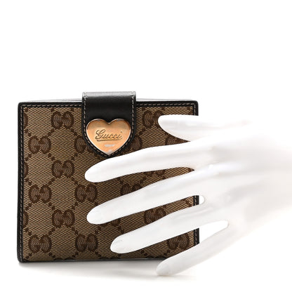 Gucci Monogram Heart French Wallet Dark Brown 2 of 7