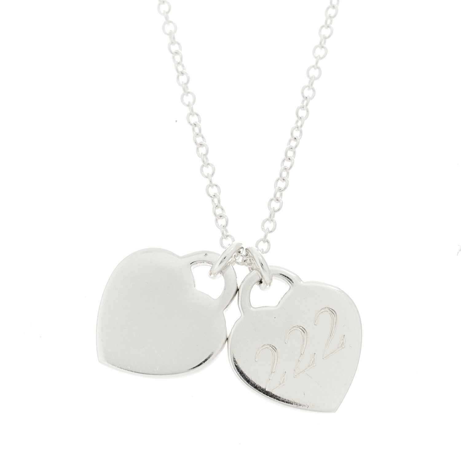 Tiffany Sterling Silver Enamel Return to Tiffany Double Heart Tag Pendant Necklace Red 7 of 8