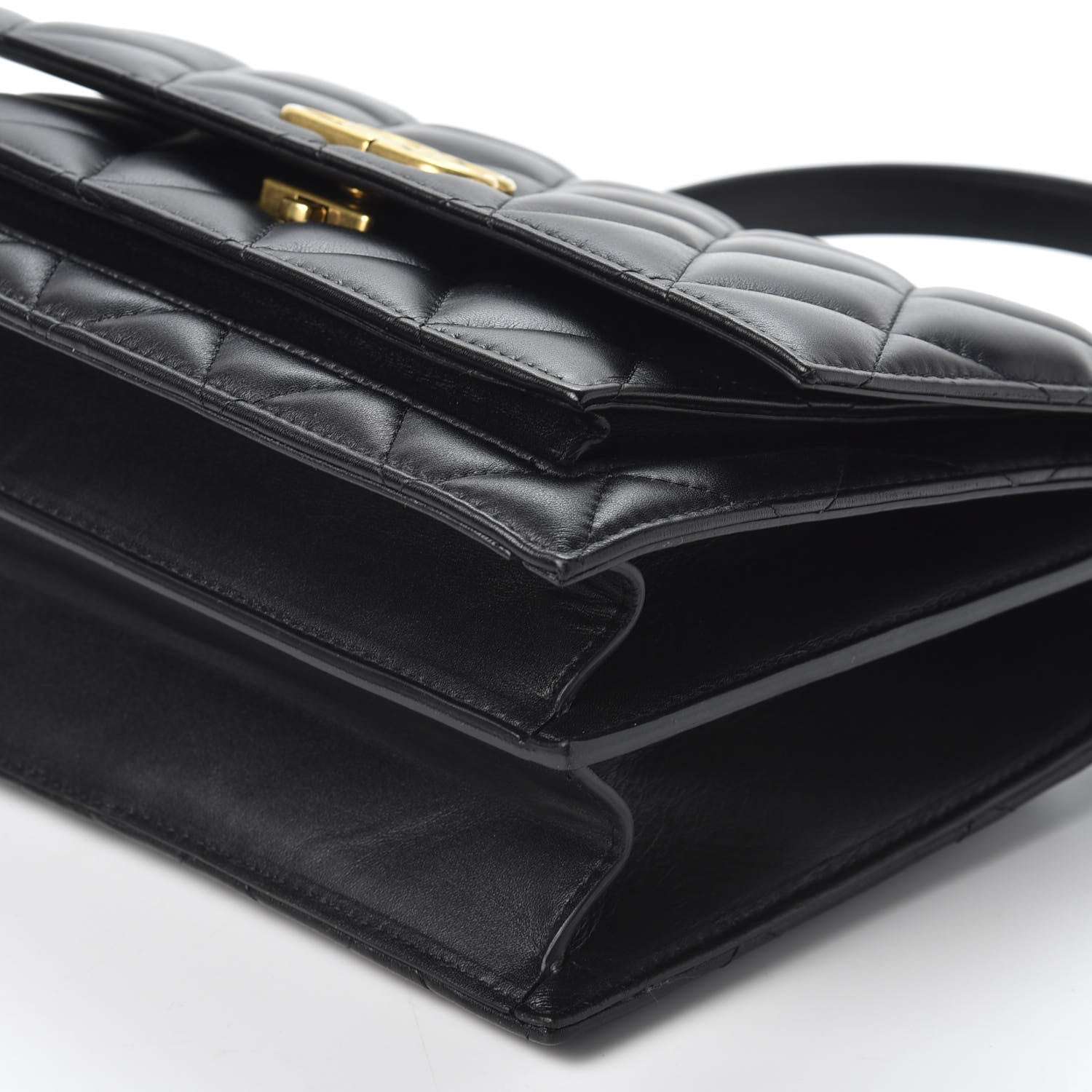 Balenciaga Nappa Calfskin Quilted Medium Sharp Top Handle Bag Black 6 of 8