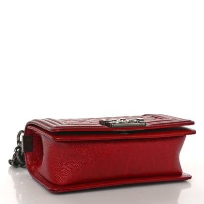 Chanel Caviar Quilted Small Boy Flap Dark Red 4 of 9