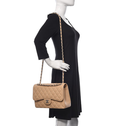 Chanel Caviar Quilted Jumbo Double Flap Beige Clair 3 of 11