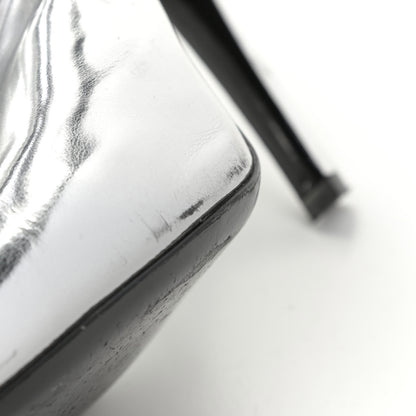 Balenciaga Metallic Calfskin Thigh High Boots 37.5 Silver 8 of 9