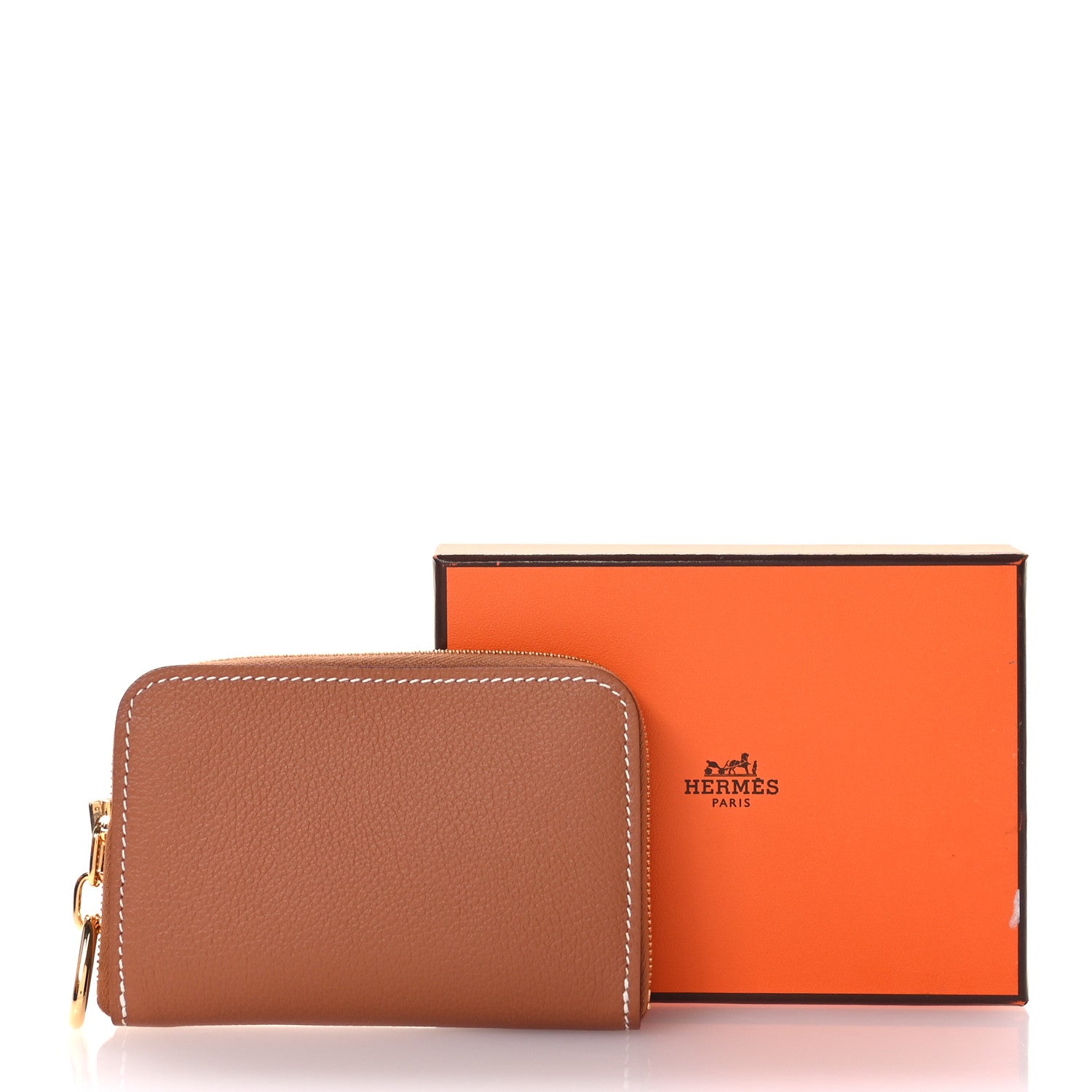 Hermes Evercolor Zipengo Chain D'Ancre Compact Cardholder Gold 8 of 8