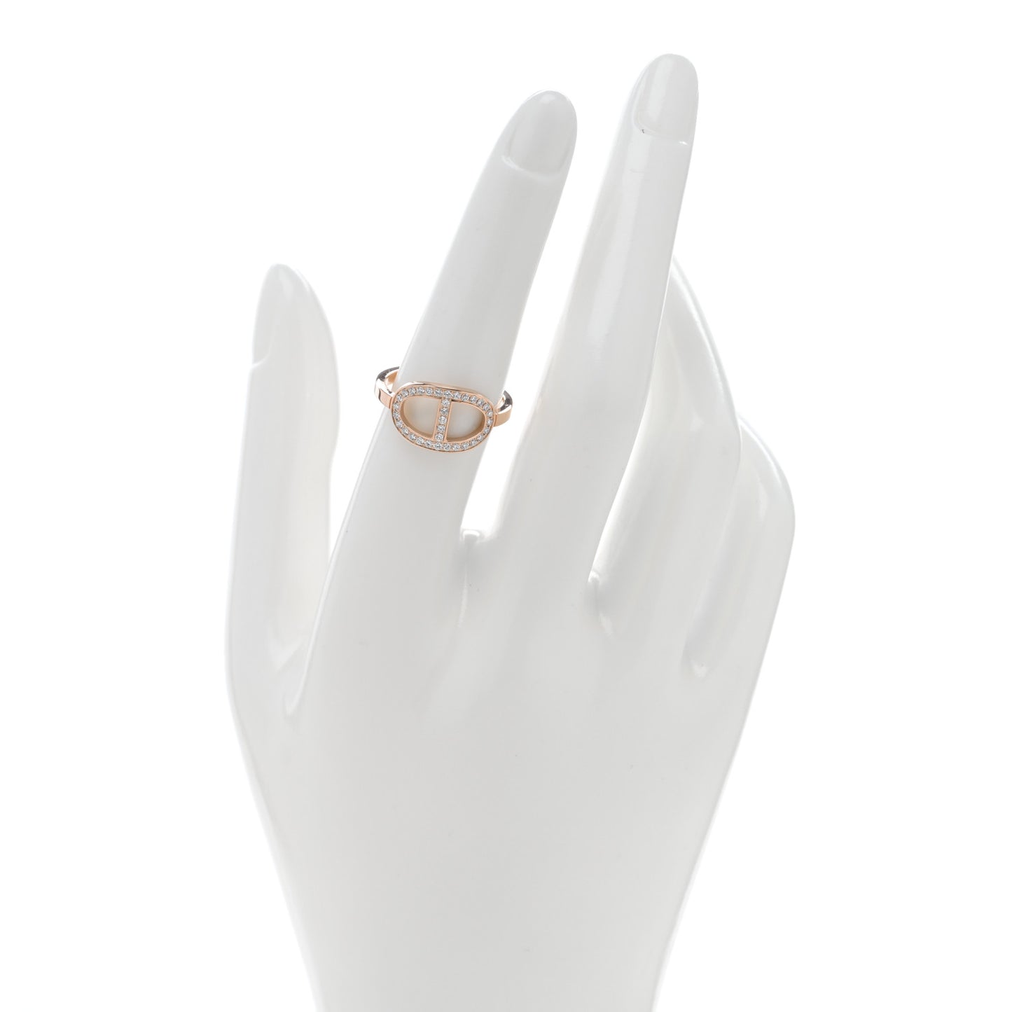 18K Rose Gold Diamond MM Chaine d'Ancre Contour Ring 54 7