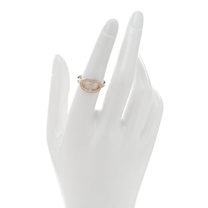 Hermes 18K Rose Gold Diamond MM Chaine d'Ancre Contour Ring 54 7 2 of 5