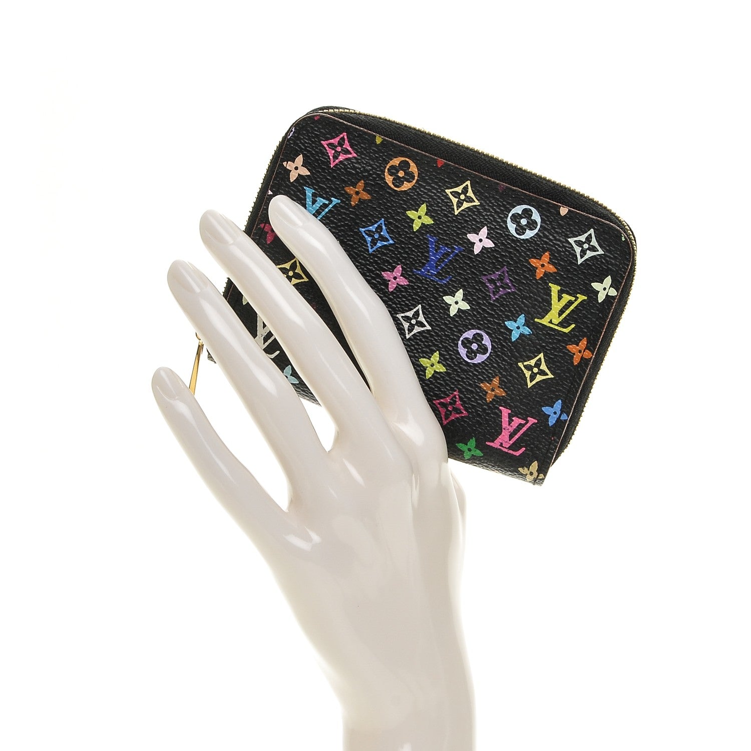 Louis Vuitton Monogram Multicolor Zippy Coin Purse Black Grenade 2 of 7