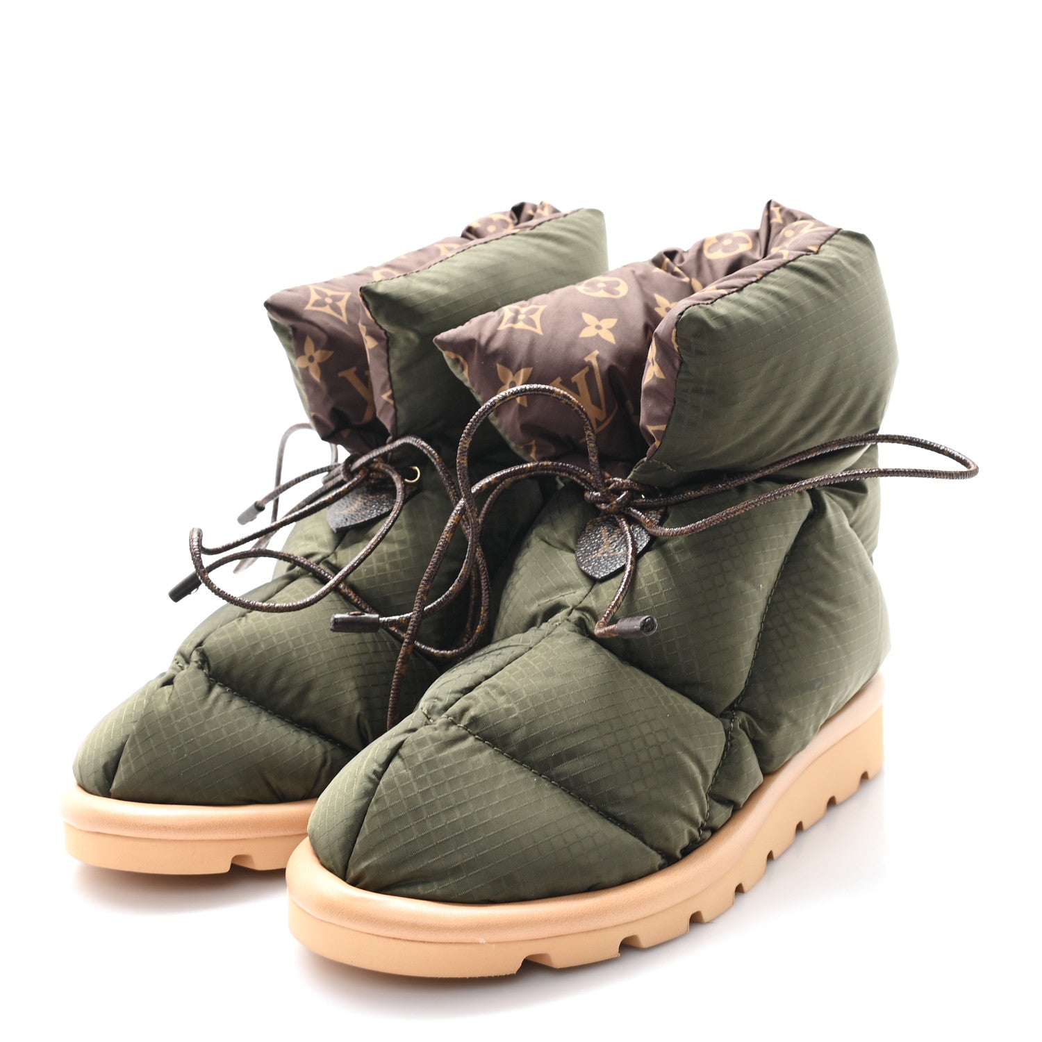 Louis Vuitton Nylon Monogram Pillow Comfort Ankle Boot 37 Khaki 4 of 8