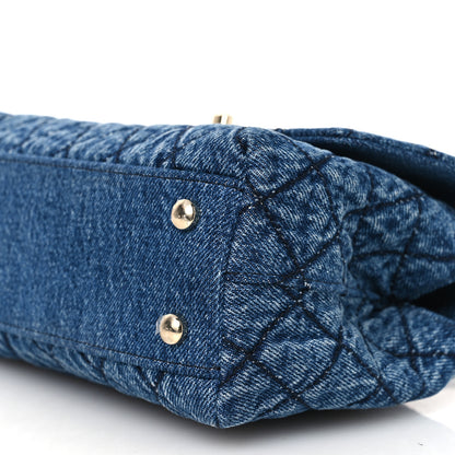 Chanel Washed Denim Quilted Mini Coco Handle Flap Blue 10 of 14