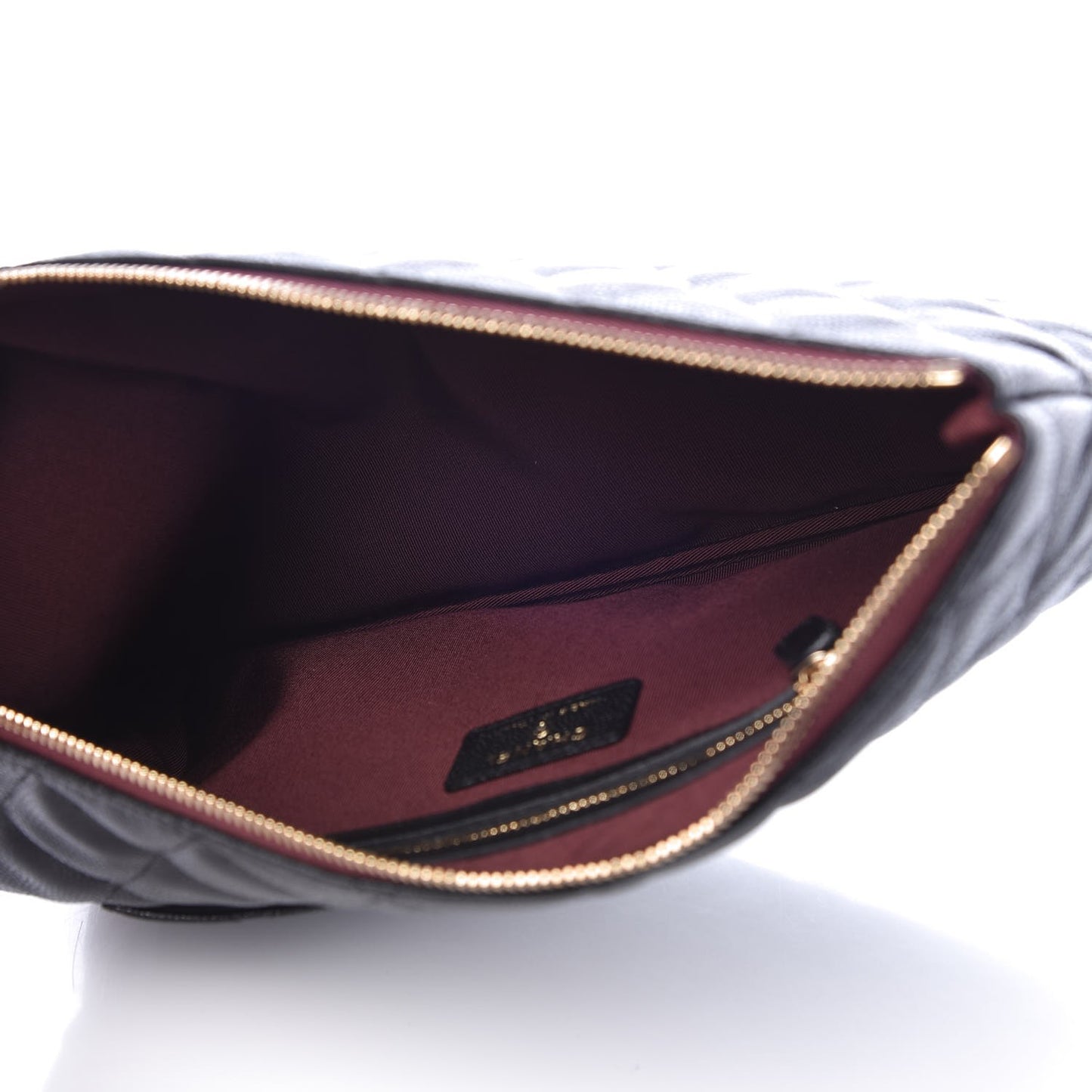 Caviar Quilted Large Cosmetic Case Black