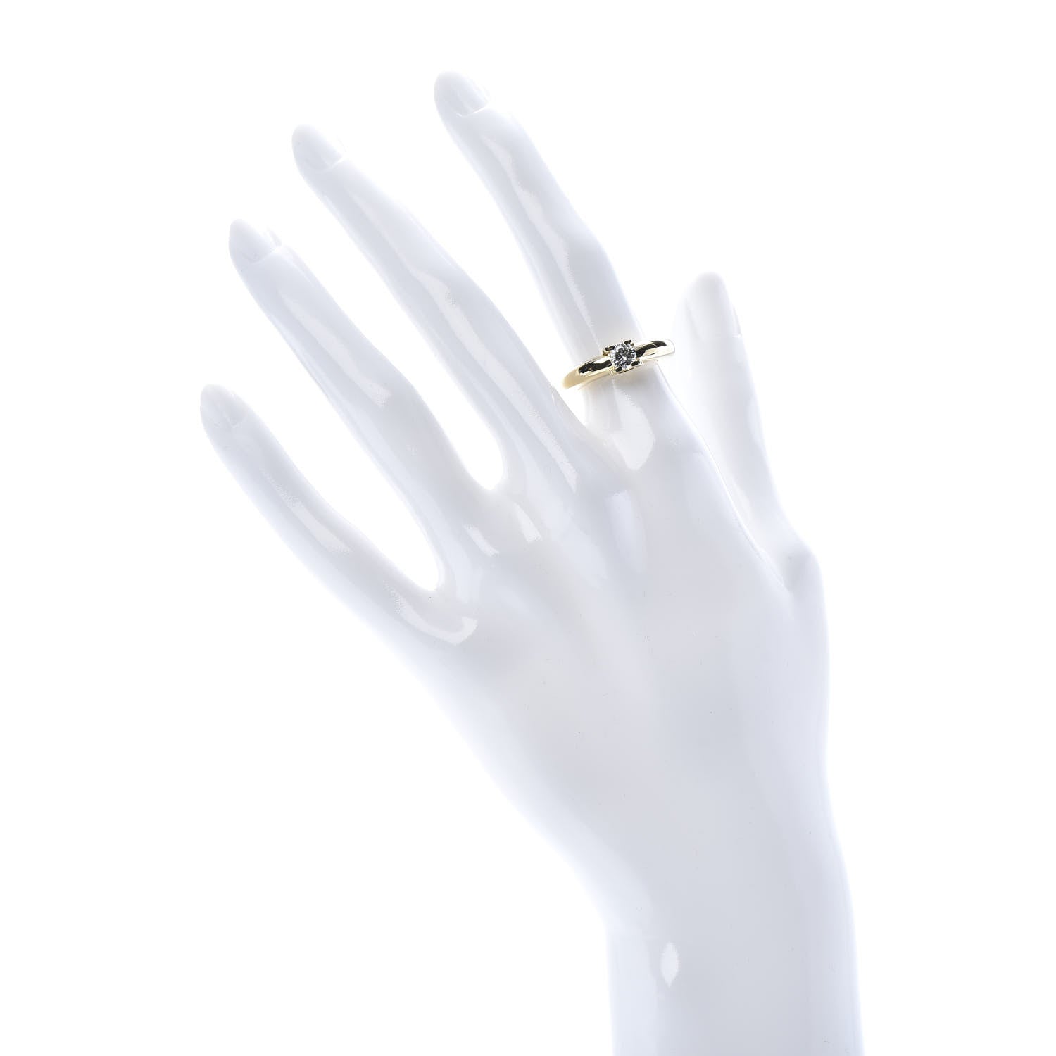 Cartier 18K Yellow Gold Diamond C De Solitaire Ring 49 5 2 of 6