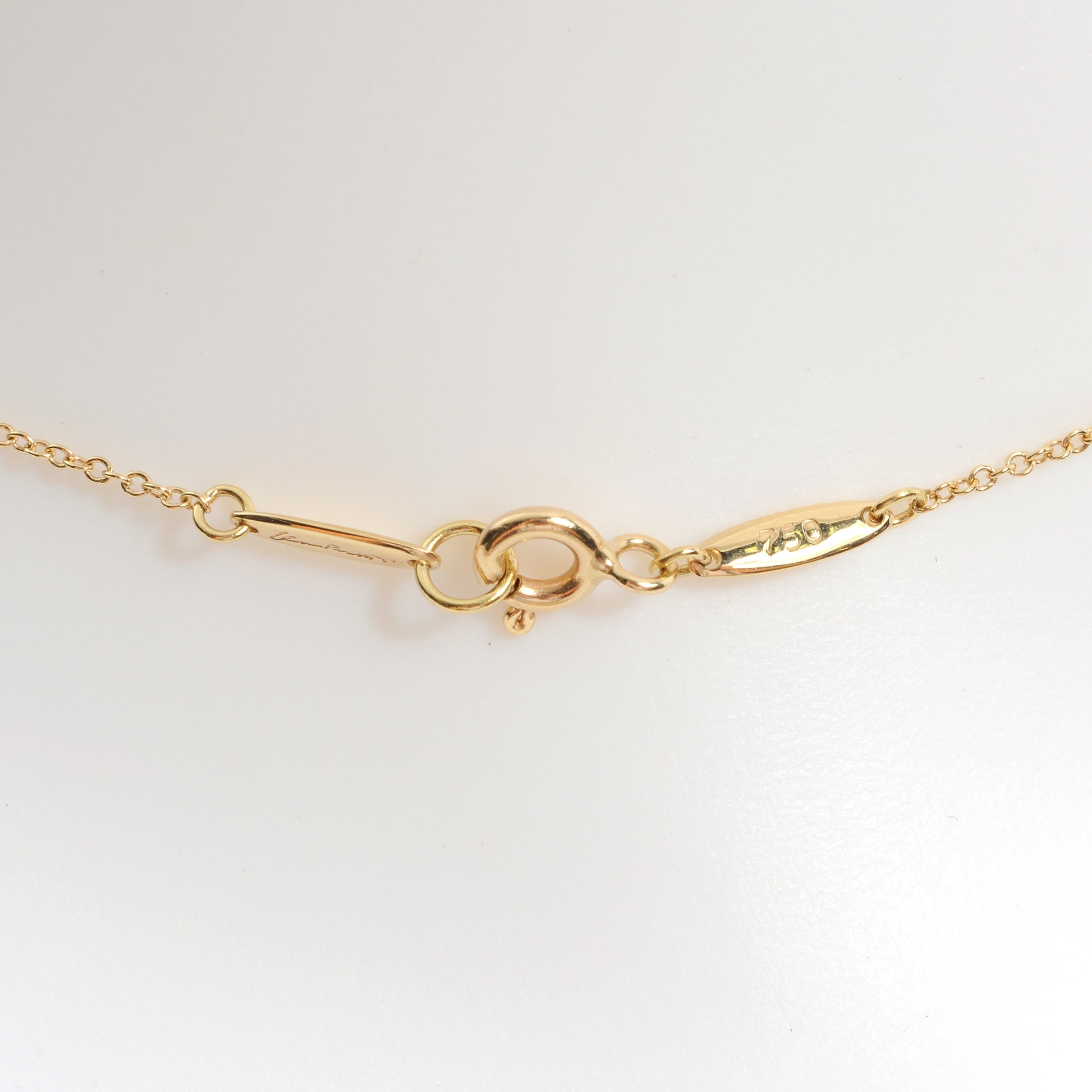 Tiffany 18K Yellow Gold Rock Crystal Quartz Elsa Peretti Open Heart Necklace 3 of 5