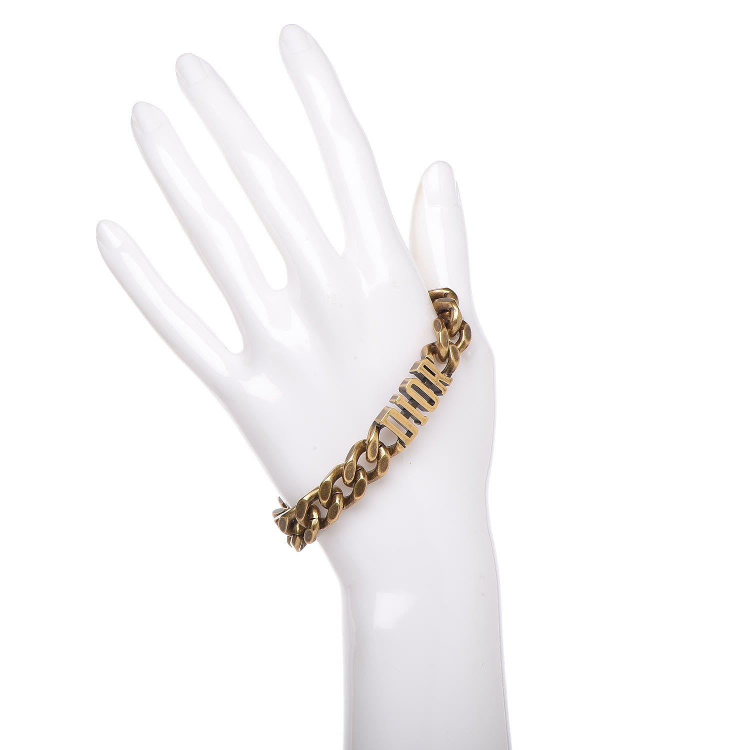 Christian Dior Metal Logo Chain Bracelet Gold 2 of 5