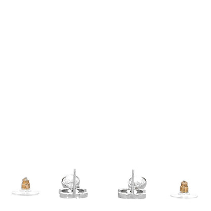 Chanel Crystal CC Tear Drop Earrings Silver 3 of 4