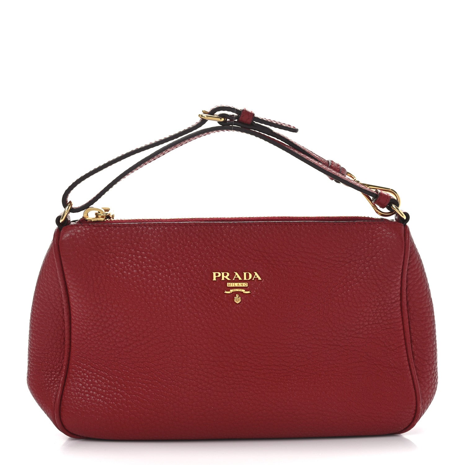 Prada Vitello Daino Pochette Bag Rosso 1 of 9