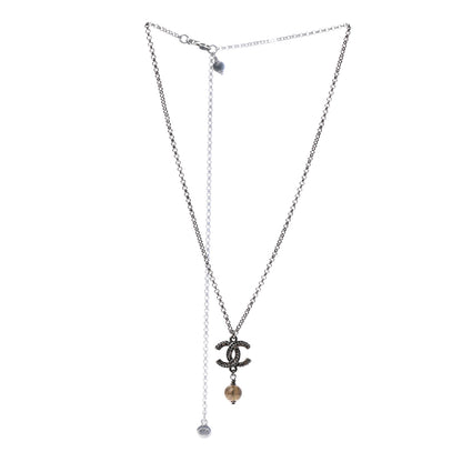 Chanel Ruthenium Crystal CC Drop Necklace 3 of 5