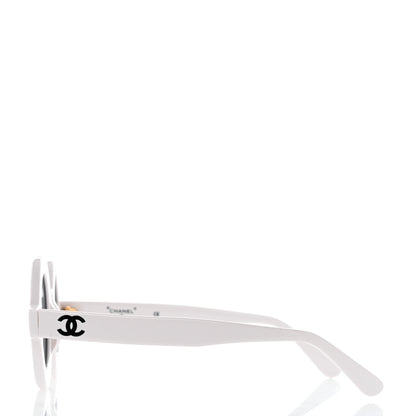 Chanel Round 01944 10601 Sunglasses White Black 3 of 6