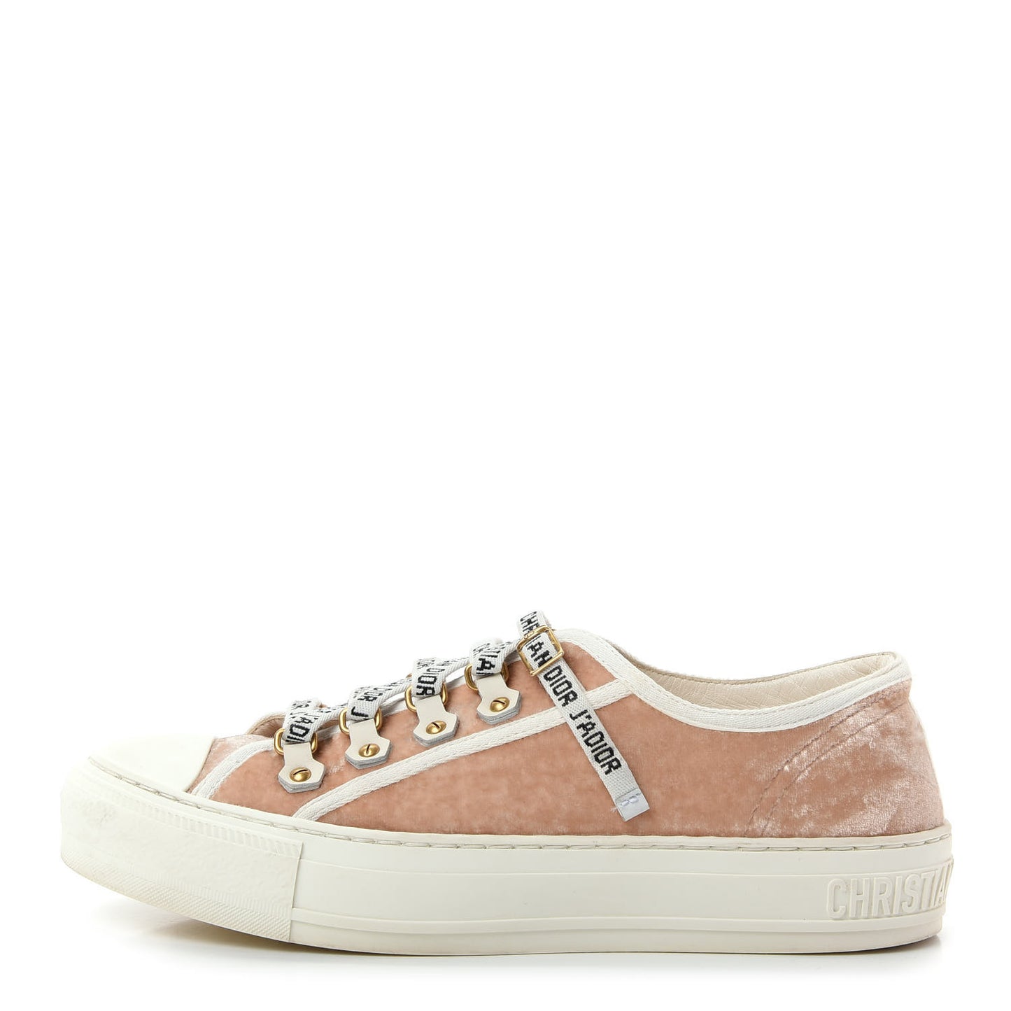 Velvet Walk'N'Dior Low Top Sneakers 37 Nude