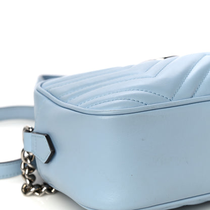 Gucci Calfskin Matelasse Small GG Marmont Chain Shoulder Bag Porcelain Light Blue 5 of 20