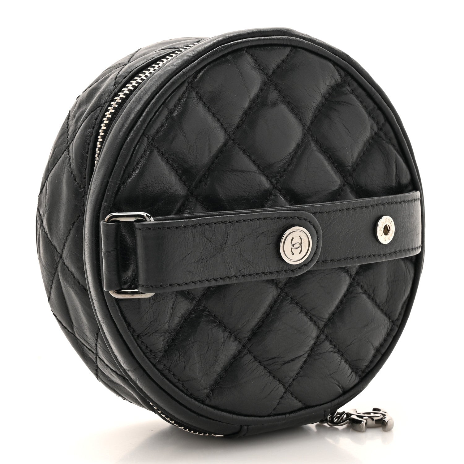 Chanel Aged Calfskin Quilted Belt Waist Bag  Black 3 of 9