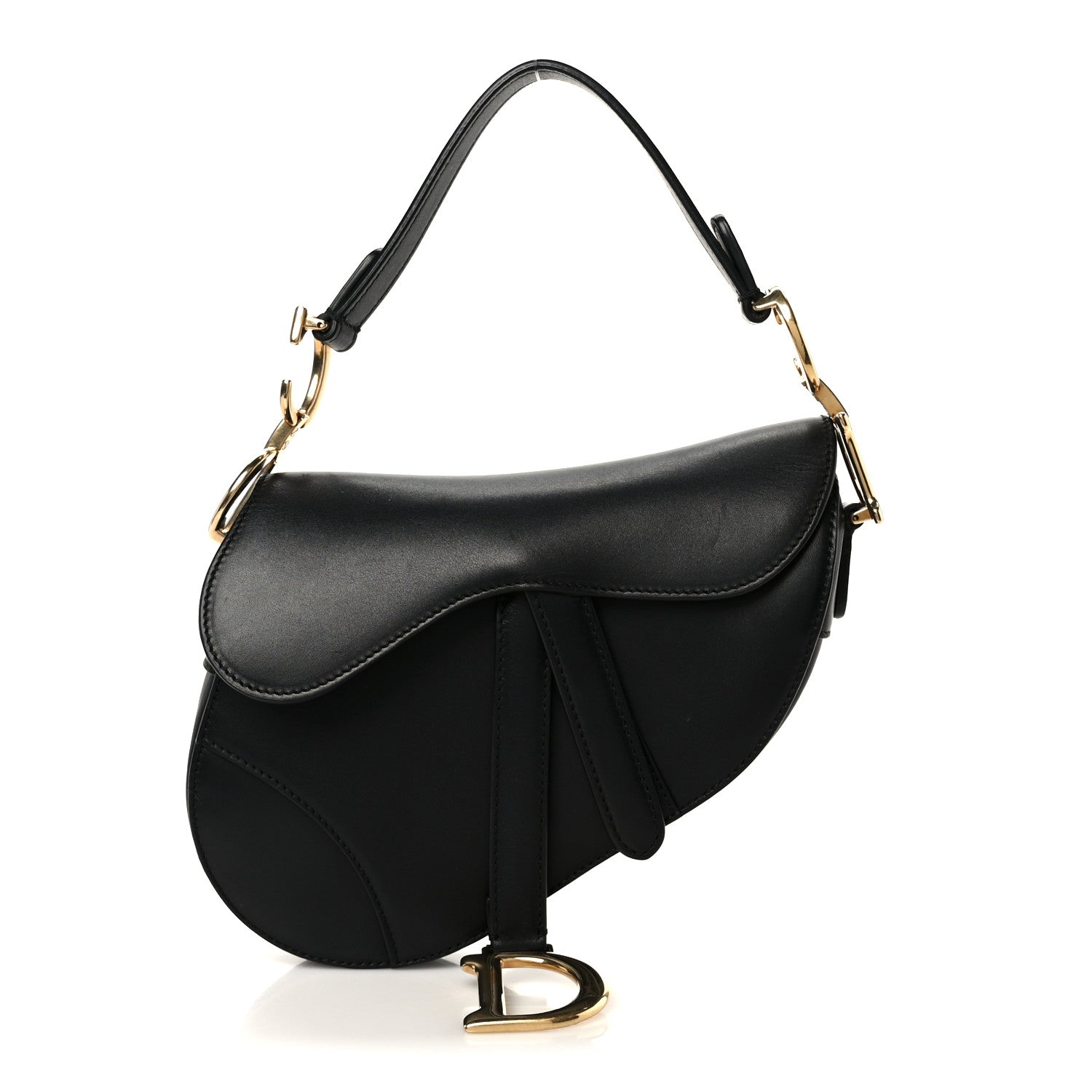 Christian Dior Supple Calfskin Mini Saddle Bag Black 1 of 10