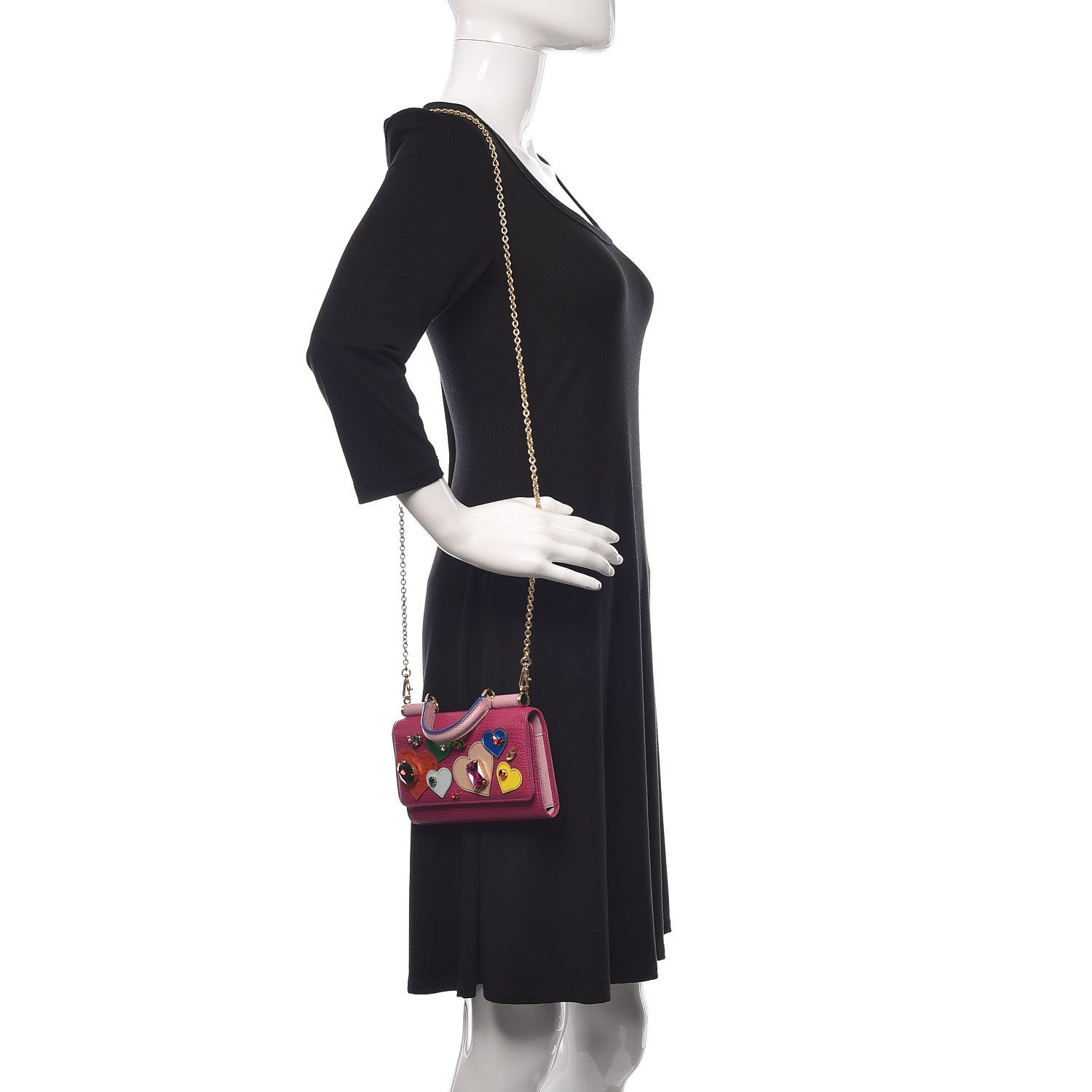 Dolce & Gabbana Dauphine San Valentino Mini Von Bag Dark Pink 2 of 11