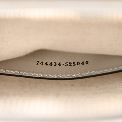 Gucci Metallic Sakai Be Green Calfskin Diagonal Stitched Blondie Top Handle Bag Silver 7 of 14