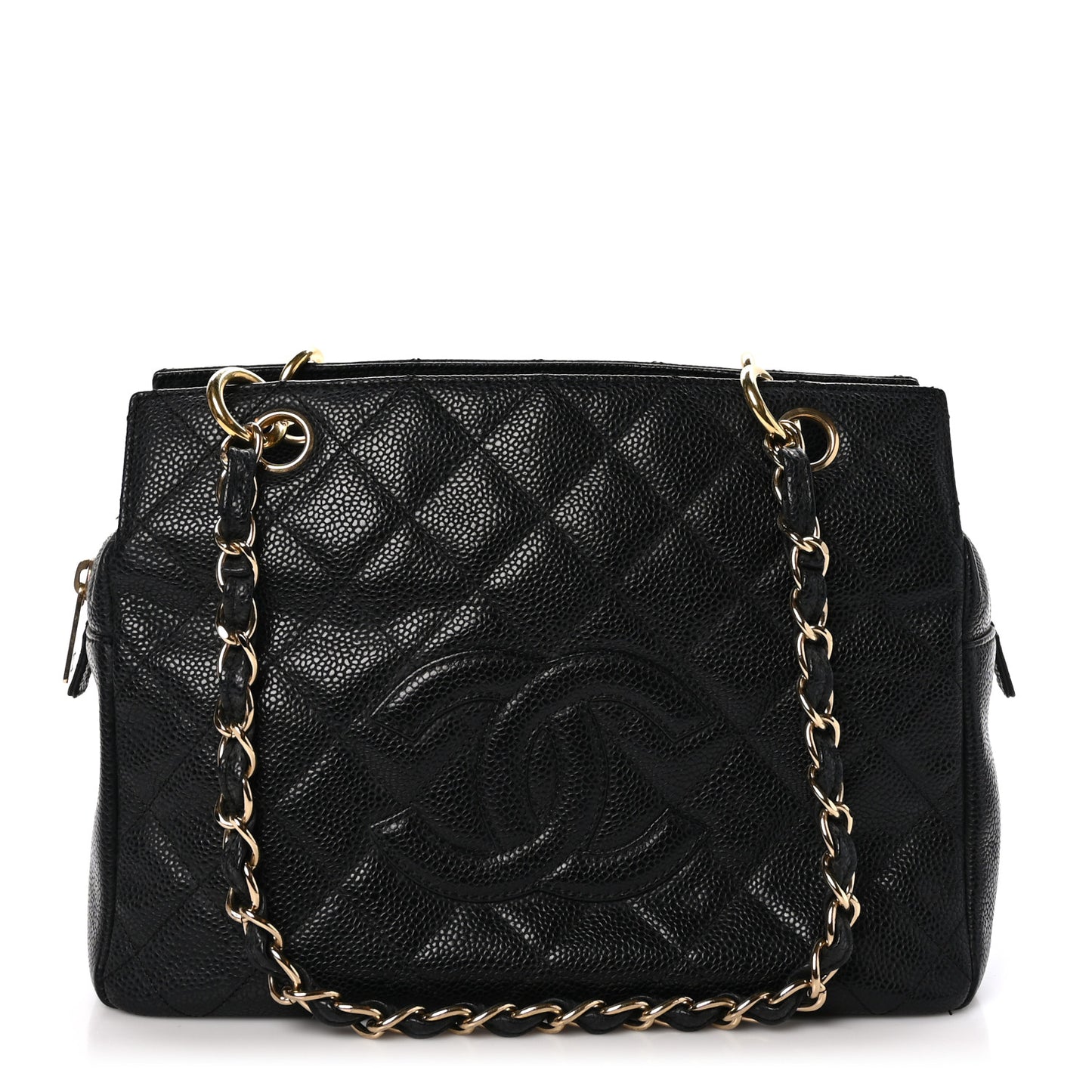 Caviar Quilted Petit Timeless Tote PTT Black