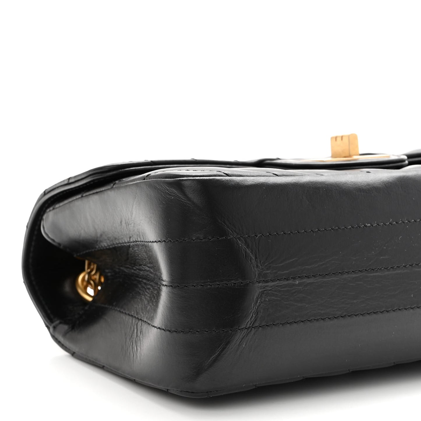 Aged Calfskin Chevron Quilted 2.55 Reissue Mini Flap Black
