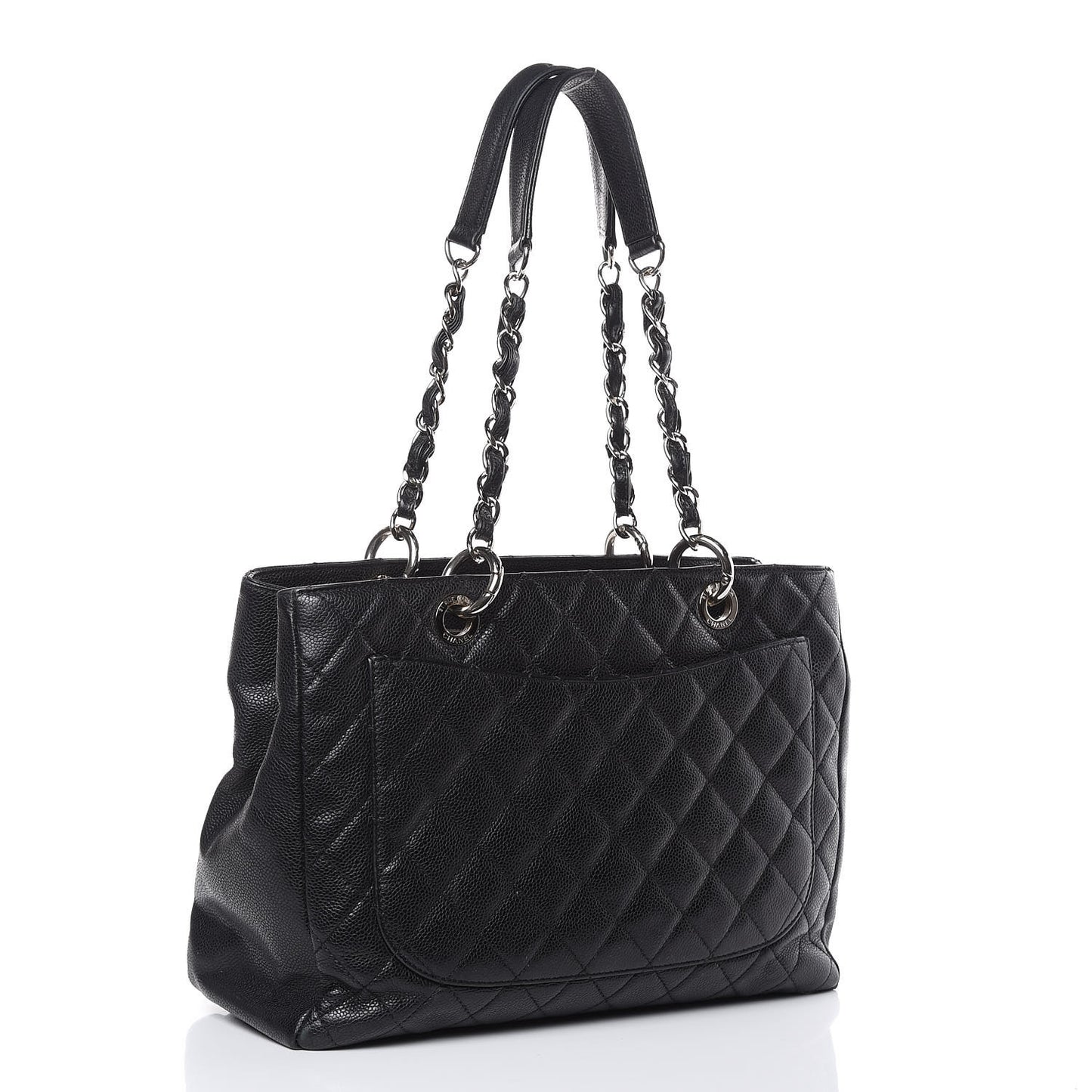 Caviar Quilted Grand Shopping Tote GST Black
