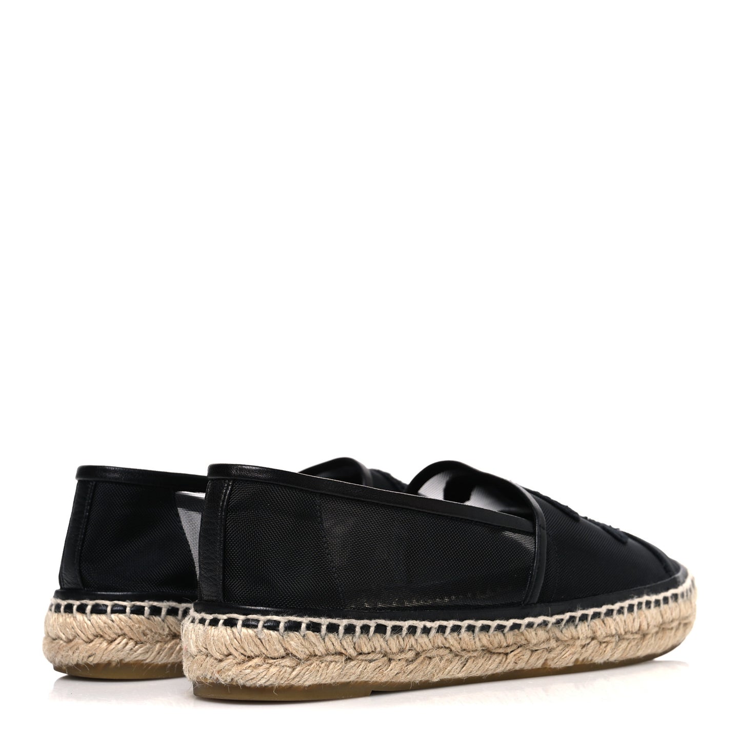 Mesh Grosgrain CC Espadrilles 38 Black